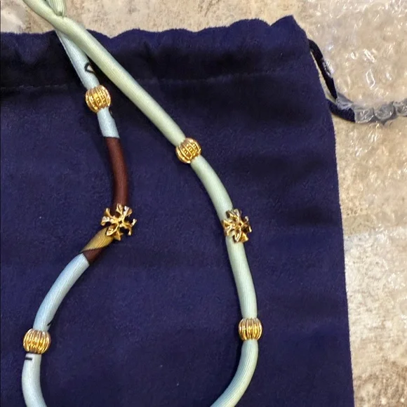 Tory Burch Light Blue and Gold Bracelet - Picture 3 of 3